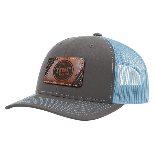 True Brand Leather Patch Snapback Trucker Cap