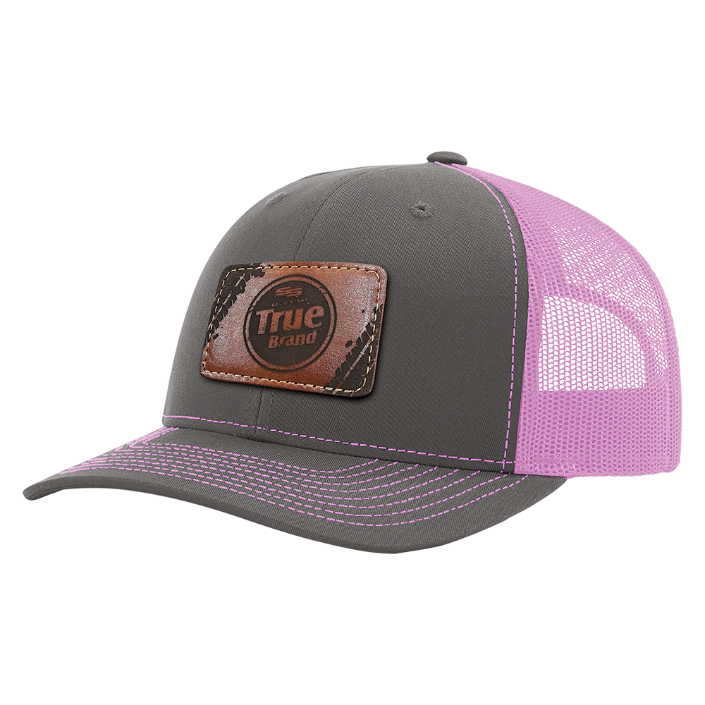 True Brand Leather Patch Snapback Trucker Cap