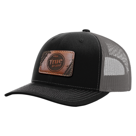 True Brand Leather Patch Snapback Trucker Cap