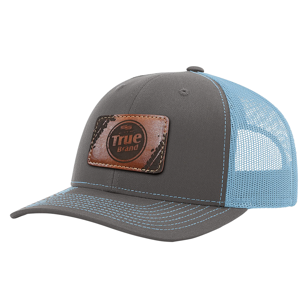 True Brand Leather Patch Snapback Trucker Cap